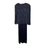 Alex Evenings Size 18 Navy Rhinestone 2 Piece Dress Jacket Set Formal Occasion Photo 1