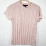 Sanctuary Light Pink Pleated Short Sleeve Crewneck T-Shirt Women's Size Small S Photo 5