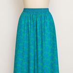 VTG Handmade Womens Maxi Skirt Size S Blue Green Floral Boho Maximalist Retro Photo 0