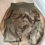 Cinq a Sept NEW Giles satin olive green cargo pant joggers women's size XL Photo 3