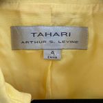 Tahari Arthur S Levine Blazer Tank Set Womens 4 Yellow Linen Rayon Pockets Photo 4