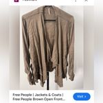 Free People  Taupe Open Front Cardigan | Size Large Photo 9