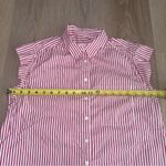 Anthropologie Mauve by  Pink & White Striped Cap Sleeve Button Up Top - Medium Photo 3