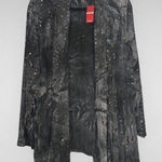 Avenue NWT  Smokey Gray Satiny Multicolor Sequins Embroidery Jazzy Cardigan 22/24 Photo 0