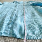 J. Jill Love Linen Sky Blue White Stripe Button Up Shirt Blouse Size M Size M Photo 6