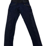 ZARA  Pants Womens Medium Blue Casual‎ High Waist Zip Pocket Leggings Photo 0