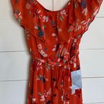 DR2 Daniel Rainn Women's Ruffle Tiered Floral Maxi Dress Orange Tie Waist M NWT Size M Photo 9