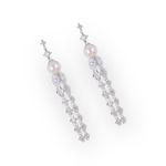 new Nadri ❤︎ Freshwater Pearl Crystal Drop Boho Bride Earrings ❤︎ Beach Wedding Silver Photo 3