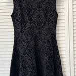 Vibe Sportswear Black Damask Sleeveless Fit & Flare Dress Photo 0