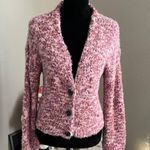 Eyeshadow Women’s Long Sleeve V-Neck Button Down Knit Cardigan Pink Size Medium Photo 0