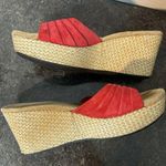 UGG  Women’s Red Espadrille Platform Wedge Sandals Slide Slip On Size 8 Photo 0