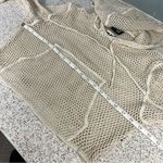 Ivy Park  Women’s Mesh Hoodie Cropped Pullover Layered Sheer Top Cream Size S Photo 3