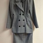 Alyn Paige Vintage 90s Black & White Plaid Double Breasted Jacket and Midi Skirt Photo 0