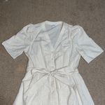 LK Bennett  Hendrick Beige and Silver Stripe Cotton Dress 12 Photo 5