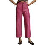 Maeve NWT Anthropologie  Colette Fuchsia Pink Wide Leg Cropped Vegan Leather 26 Photo 1
