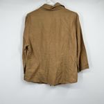 Womens Linen Blend XL Brown Button Pintuck Shirt Blouse Boho Festival Hippie Photo 2