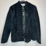 Chico's Chico’s Black Suede Leather Jacket with Coin Details Size 2 Nwot Photo 0