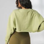 Balance Athletica Vitality |  Warm Up Raw‎ Hem Crop Crewneck Sweatshirt Green Photo 3