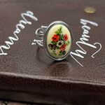 Vintage 70s Floral Bouquet Ring Adjustable Pink Photo 10