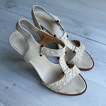 Bottega Veneta Intrecciato Cream Leather T-Strap Sandals Size 38/8 Photo 3