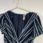 Anthropologie Dolan Navy Striped Canovas Cotton Wide Leg Jumpsuit Photo 3
