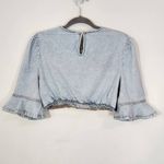 We Wore What  Cropped Denim Top Size Medium NWT Denim Sexy Crop Top Photo 4