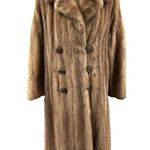 Vintage Full Length Pastel Mink Coat Double Breasted Notch Collar 70’s Classic Tan Size M Photo 0