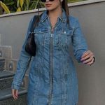 ZARA denim jean zip up long sleeve mini casual dress Photo 1