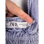 ZARA Blue Striped Halter Mini Dress XS | Blogger Favorite Smocked Waist Seersuck Photo 1