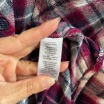 beachlunchlounge Collection Plaid Button Down Shirt Burgundy White Navy Size L Photo 3