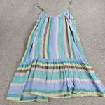 Rails  Womens Ari Dress Small Blue Jamaica Stripe Spaghetti Strap V Neck Sundress Photo 15