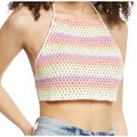 BP . Womens Crop Top Multicolor Stripe Halter Neck Crochet Backless Tie S New Photo 1