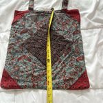 Cloth Tote Bag Fair Trade Peace Love Justice Books Grocery Blue 15" x 17" Hippie Red Photo 3