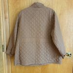 Lands' End  Womens Quilted Barn Coat Jacket Tan‎ Brown Lightweight Classic Photo 7