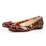 Christian Louboutin  Doracora Heart Leopard Patent Leather Flat Shoes Brown 37 Photo 2
