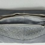 Civico93 Hobo Shoulder Zipper Bag Italian Leather Gray Slouchy Woven Weave Soft Photo 10