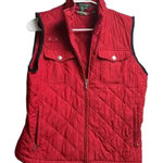 Ralph Lauren Lauren  Puffer Vest Women's Dark Red Quilted Snap Pockets Medium Photo 0