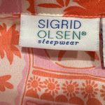 Sigrid Olsen  Sleepwear Pajamas Set Small Pink Orange Beach Shorts‎ Collar Button Photo 6