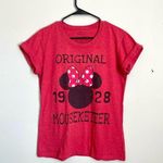 Disney  | Red "Original Mouseketeer" Minnie Mouse Graphic T-shirt Sz L Photo 0