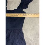 Lulus ‎ navy eyelet smocked dress tiered ruffles EUC Photo 2
