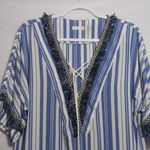 Pink Blush Blue Stripe Beachy Boho Swimsuit Cover Size M Photo 2