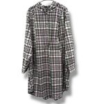 Torrid  Plaid Flannel Hooded Anorak‎ Jacket in Pink White Black Sz 3X Plus Photo 2