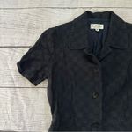 Tamotsu dark blue patterned short sleeve blazer top size small Size M Photo 2