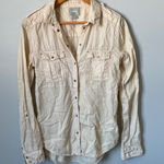Maeve  Tan Utility Button Down Long Sleeve Shirt Women's Size 6 Photo 0