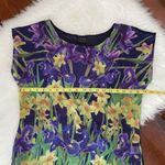 Purple Floral Short Sleeve Top Flowy Y2K Yellow Photo 2