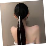 Diamond Snake Tiara Crystal Hair Crystal Tassel Hair Chain Silver Photo 8