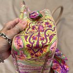 Echo like new cotton/silk/leather bag in beautiful purples/pinks/greens paisley Pink Photo 10