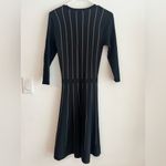 Eva Mendes NY & Company Black Knit Fit & Flare Dress Size XS 3/4 Sleeve Striped Photo 3