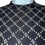 Noli Fitted Long Sleeve Crop Logo Jacquard Print Athleisure Top EUC Size Small Photo 2