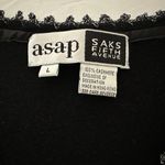 Saks 5th Avenue Black Cashmere Embellished V Neck Sweater Short Sleeve asap Saks Fifth Avenue L Photo 2